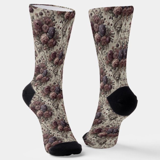 A Delicate Repulsion – Gothic Victorian Tapestry Socks (Angled)