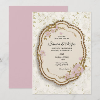 A delicate traditional Wedding invitation
