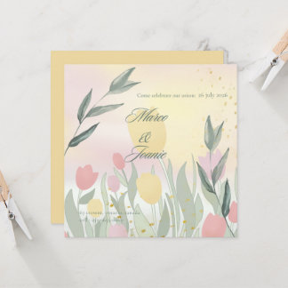 A Delicate Tulip Wedding Celebration Invitation