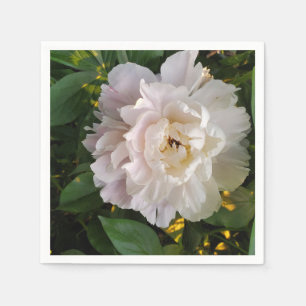 A delicate white peony napkin
