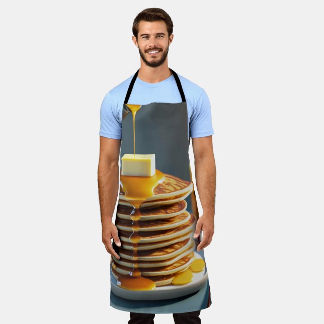 A delicious breakfast of fluffy pancakes apron (Worn)