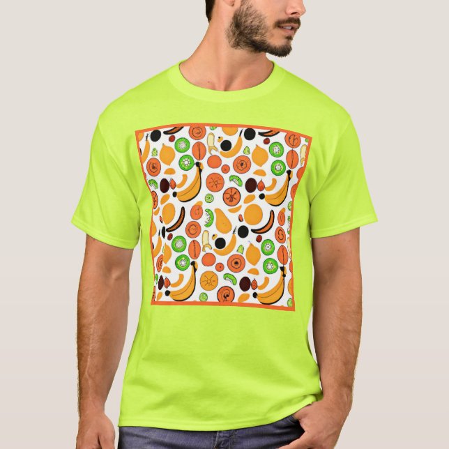 A Delicious Fruits Pattern Design T-Shirt (Front)