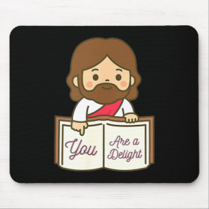 A delight - funny christian & jesus good book mouse mat
