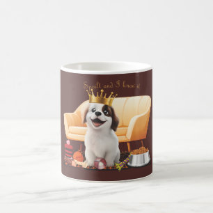 A delightful and charming 'Spoiled Puppy' Coffee Mug