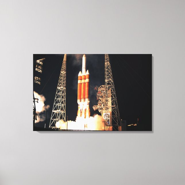 A Delta IV Heavy rocket lifts off Canvas Print (Front)