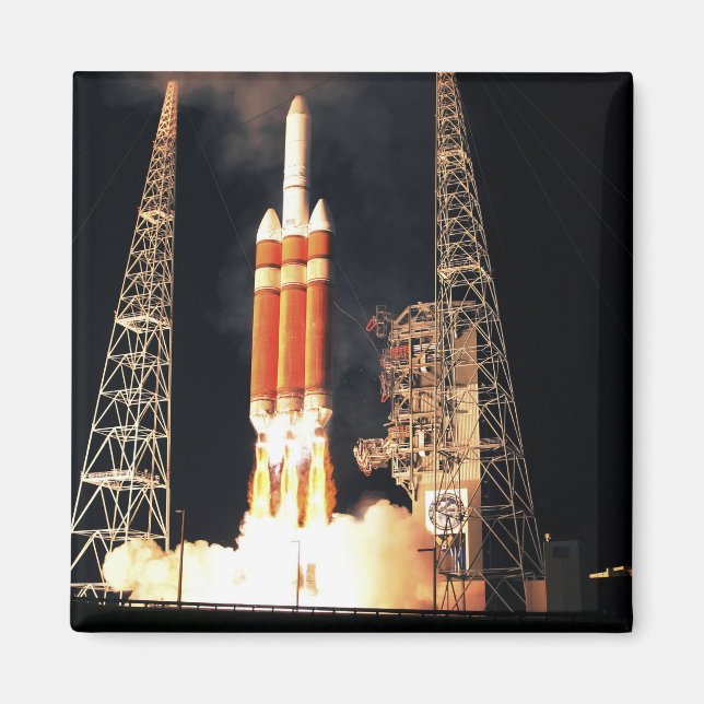 A Delta IV Heavy rocket lifts off Magnet (Front)