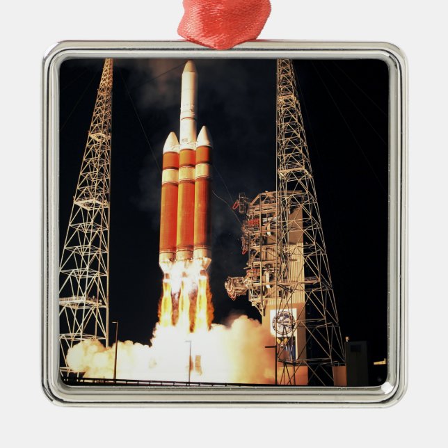 A Delta IV Heavy rocket lifts off Metal Tree Decoration (Front)