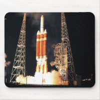 A Delta IV Heavy rocket lifts off