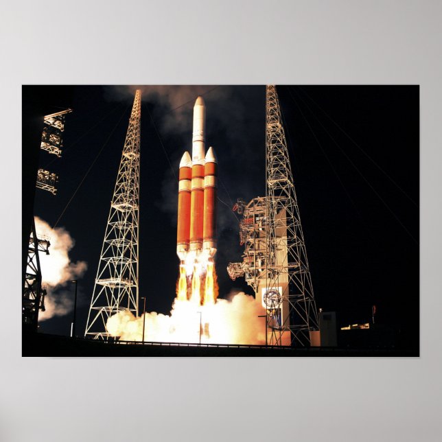 A Delta IV Heavy rocket lifts off Poster (Front)