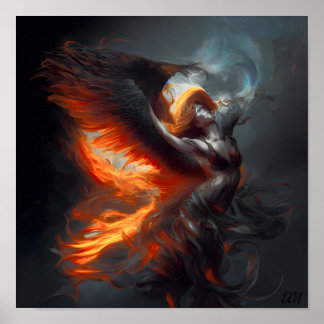 A Demonic Girl Flying in the Sky Poster