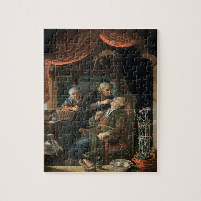 A Dentist Examining The Tooth of an Old Man (oil o Jigsaw Puzzle (Vertical)