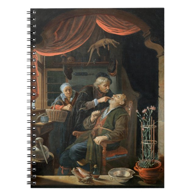 A Dentist Examining The Tooth of an Old Man (oil o Notebook (Front)