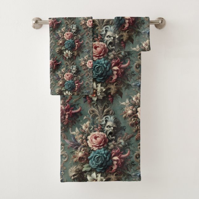 A Deranged Dirge – Gothic Victorian Bath Towel Set (Insitu)