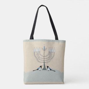 A desert Happy Hanukkah tote