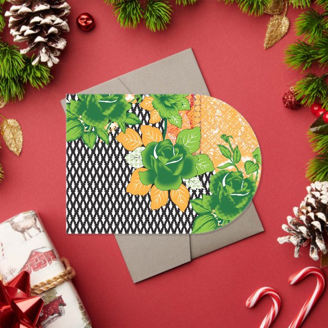 a design of a green and yellow wall hanging acrylic invitations (Insitu (Holiday))