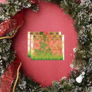 a design of a mirror and some plants foil holiday postcard