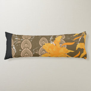 a design of a painting with yellow flowers on it body cushion