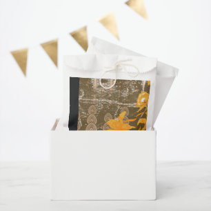 a design of a painting with yellow flowers on it favour bags
