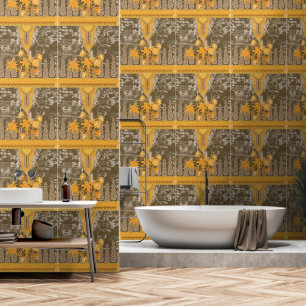 a design of a painting with yellow flowers on it wallpaper