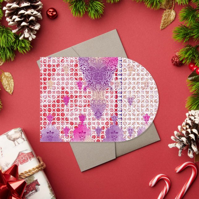 a design of a purple background with dots acrylic invitations (Insitu (Holiday))
