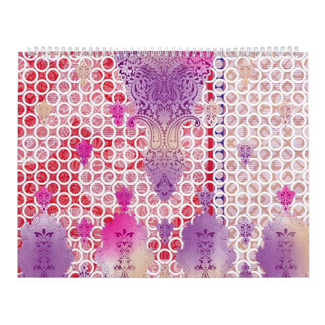 a design of a purple background with dots calendar (Cover)