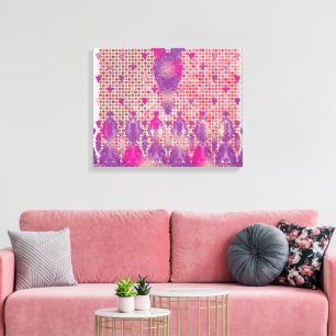 a design of a purple background with dots canvas print