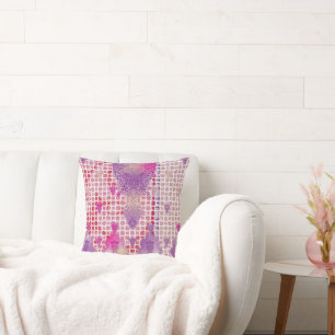 a design of a purple background with dots cushion