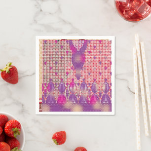 a design of a purple background with dots napkin