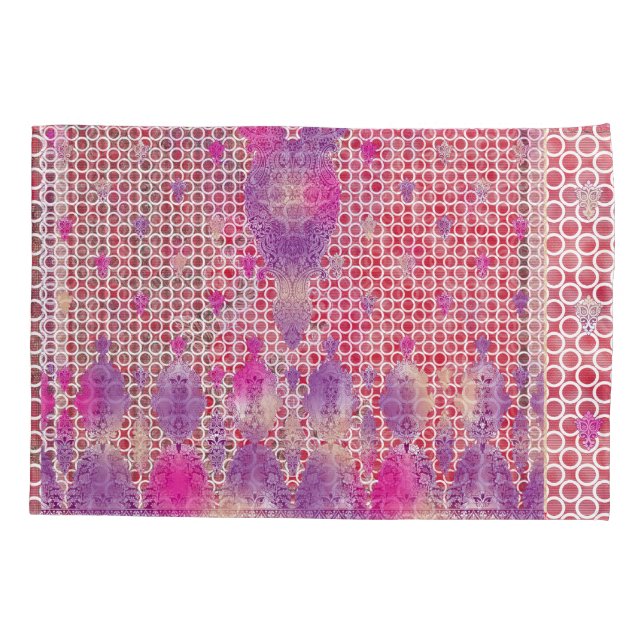 a design of a purple background with dots pillowcase (Back)