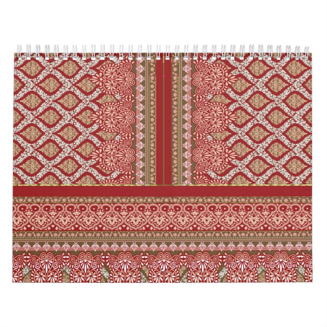 a design of a red and beige pattern_ calendar (Cover)