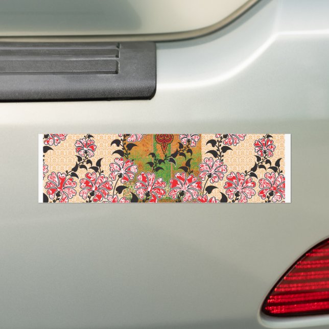 a design of a red and black wall hanging bumper sticker (On Car)