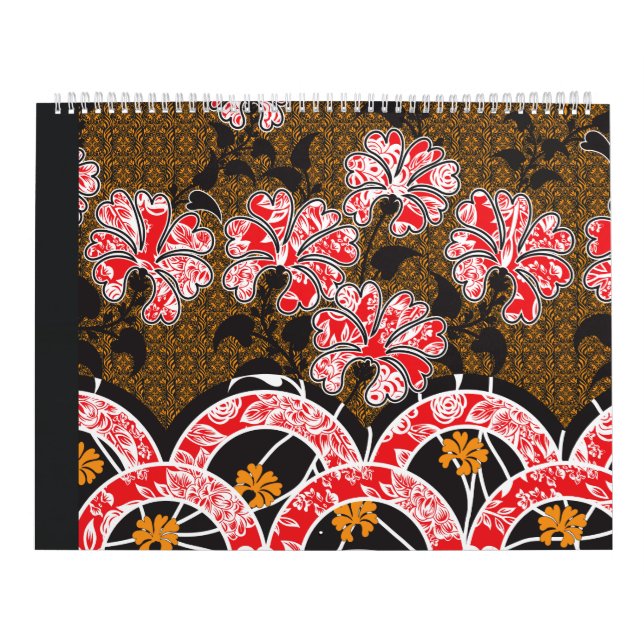 a design of a red and black wall hanging calendar (Cover)