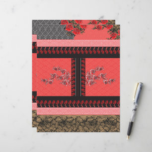 a design of a red and black wallpaper