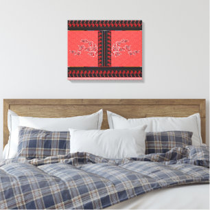 a design of a red and black wallpaper canvas print