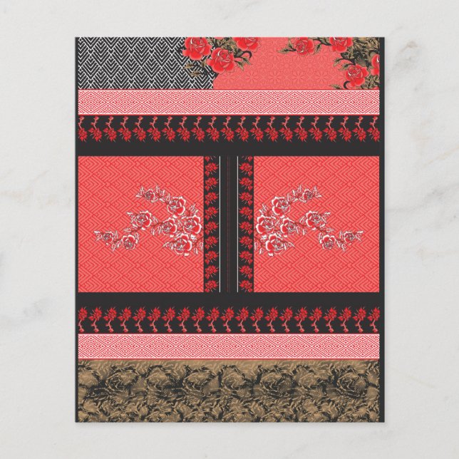 a design of a red and black wallpaper flyer (Front)