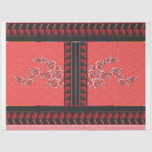 a design of a red and black wallpaper tissue paper