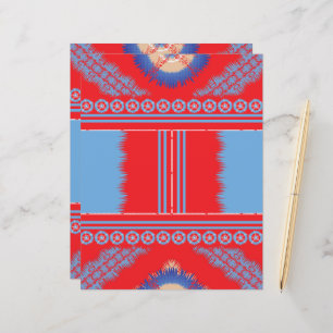 a design of a red and blue pattern