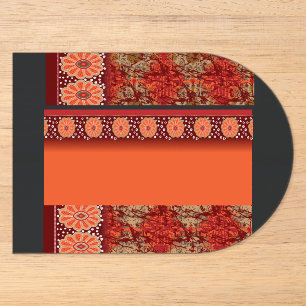 a design of a red and gold pattern acrylic invitations
