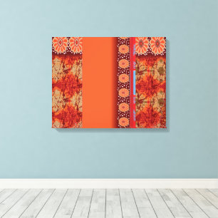 a design of a red and gold pattern canvas print