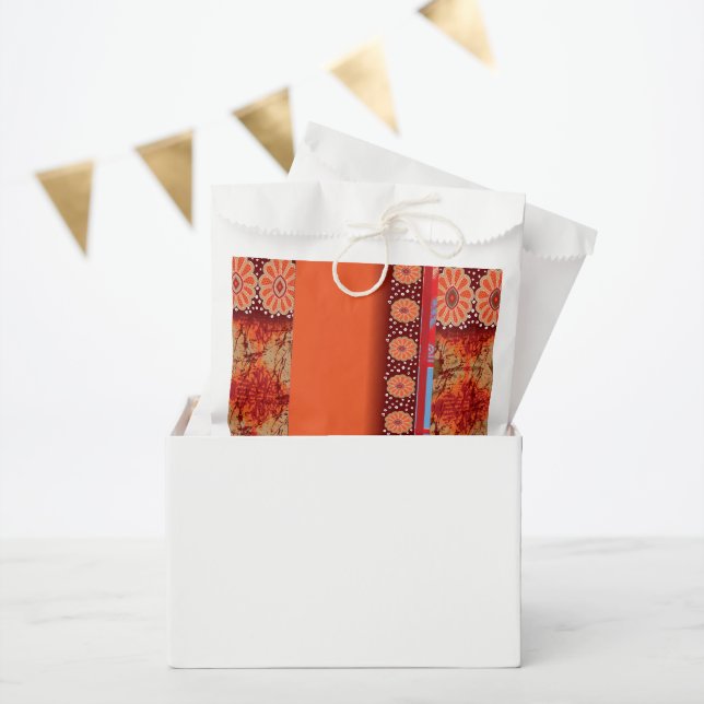 a design of a red and gold pattern favour bags (Party)