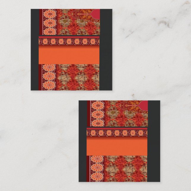 a design of a red and gold pattern loyalty card (Front/Back)