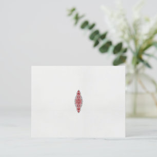 a design of a red and white pattern postcard