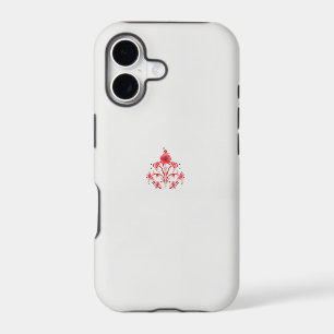 a design of a red flower on a white background