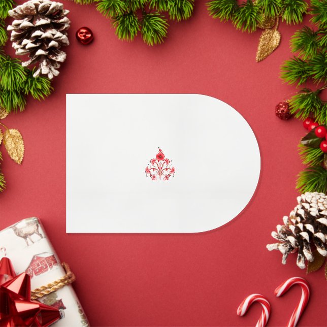 a design of a red flower on a white background acrylic invitations (Insitu (Holiday))