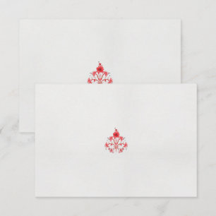 a design of a red flower on a white background thank you card