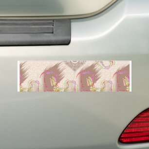 a design of a red vase with flowers on it bumper sticker