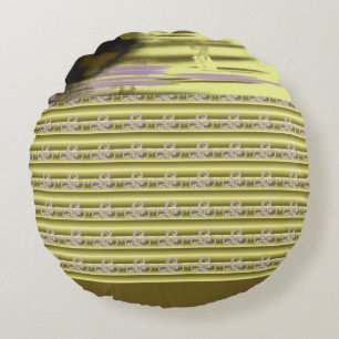 a design of a vase with flowers in it round cushion