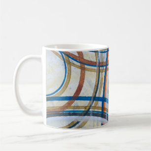 A detail from an abstract painting; colored arcs f coffee mug