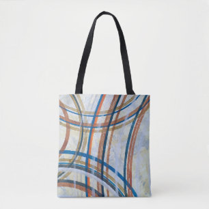A detail from an abstract painting; colored arcs f tote bag