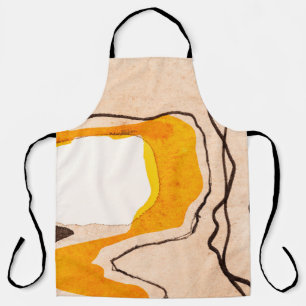 A Detail from an Abstract Watercolor and Ink Paint Apron